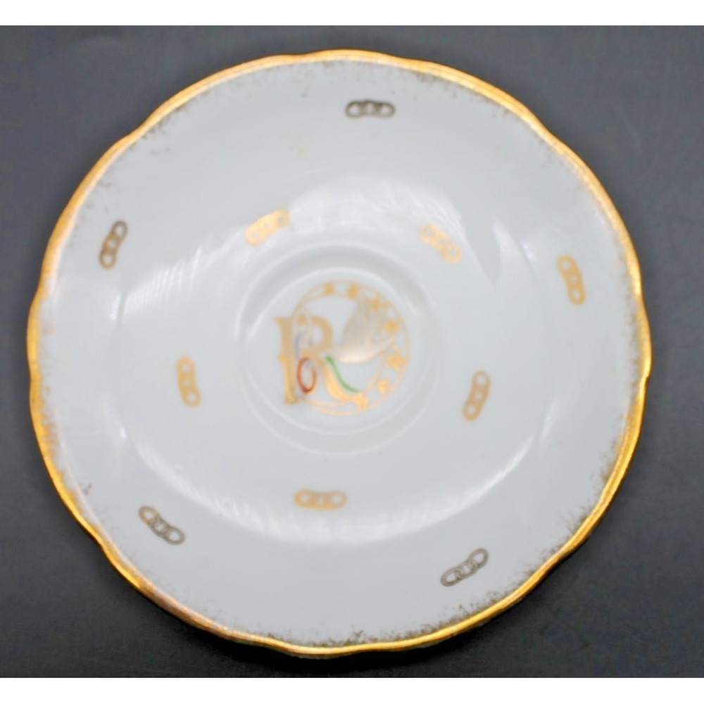 Royal Stafford Rebekah Bone China Saucer England Gold Trim White 6in Vintage